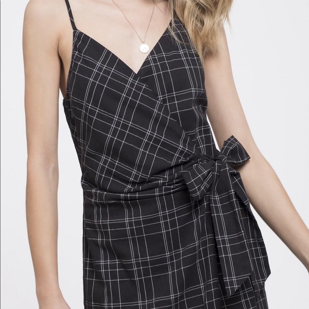 Francescas wrap tie plaid dress